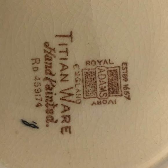 Set of 4 Royal Adam’s Hand painted Titan Ware Plates - 7” - Picture 6 of 8